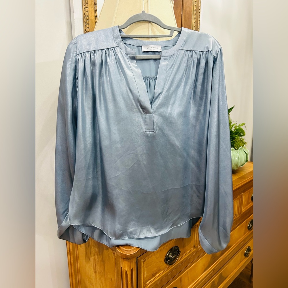 Lola & Sophie Shimmering Gray Blouse